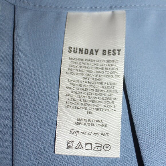 Aritzia Sunday Best Olympia Blue pleated women's mini skirt size 10 - Picture 5 of 8